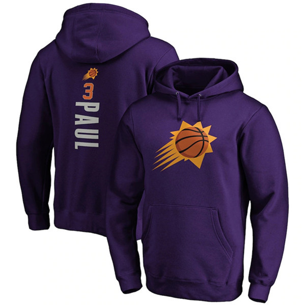 Men's Phoenix Suns #3 Chris Paul 2021 Purple Team Playmaker Name & Number Pullover Hoodie